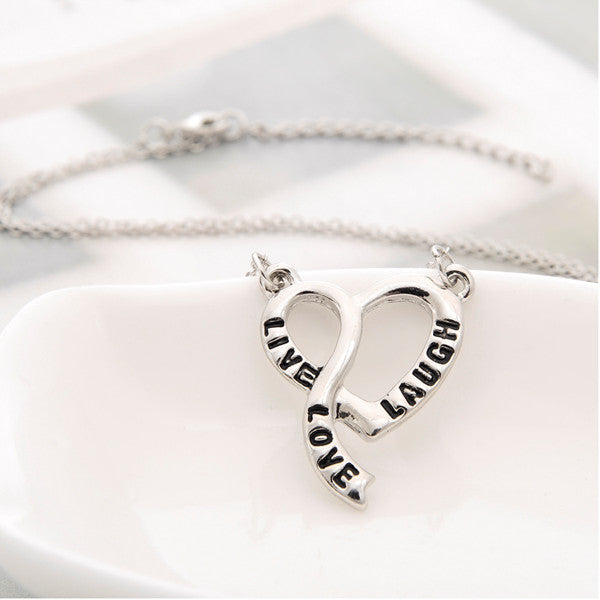 Live Love Laugh Heart Necklace