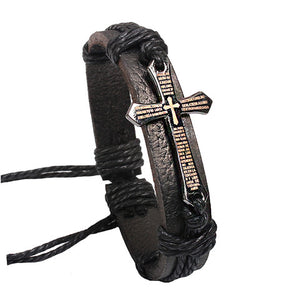 Cross Leather Vintage Bracelet