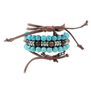 Hamsa Four Rope Turquoise Bracelet