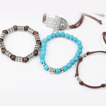 Hamsa Four Rope Turquoise Bracelet