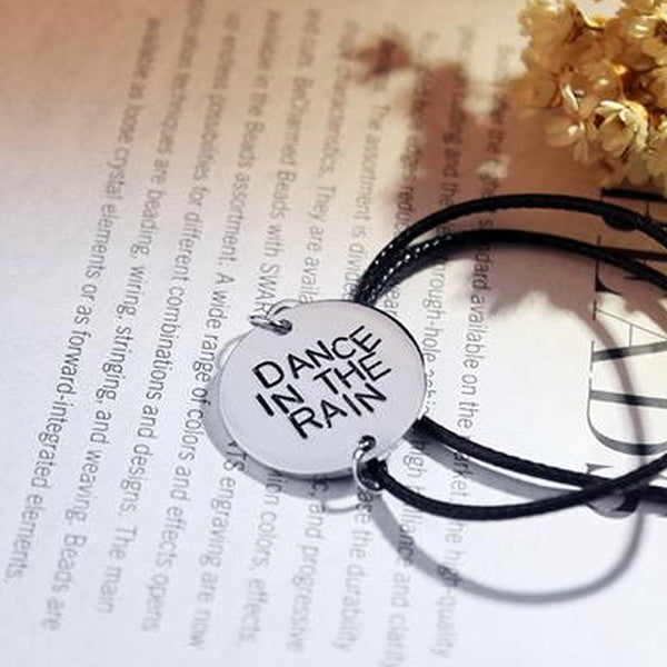 Dance In The Rain Hand Stamped Bracelet