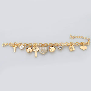 Heart Beetle Charm Bracelet