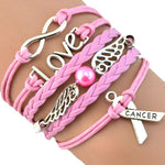 Pink Angel Cancer Awareness Bracelet
