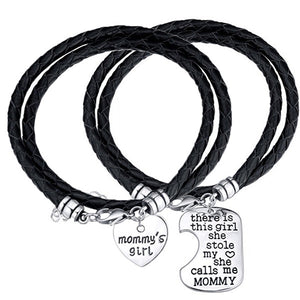 Mommy's Girl Hand Stamp Bracelet Set