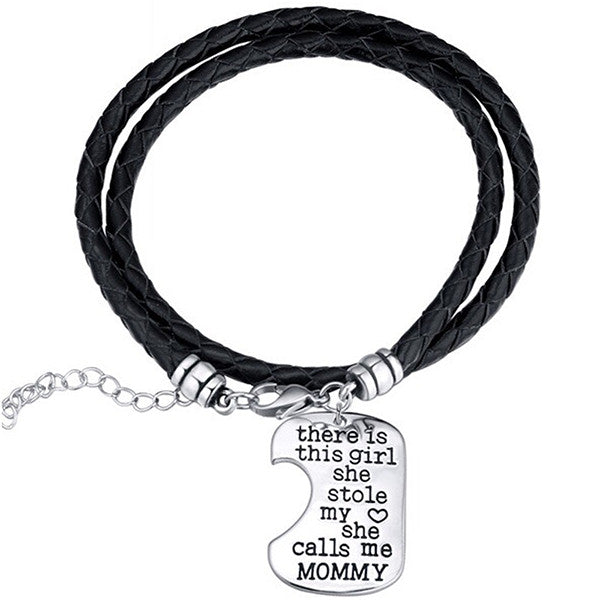 Mommy's Girl Hand Stamp Bracelet Set