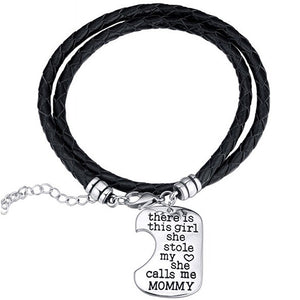 Mommy's Girl Hand Stamp Bracelet Set