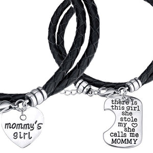 Mommy's Girl Hand Stamp Bracelet Set