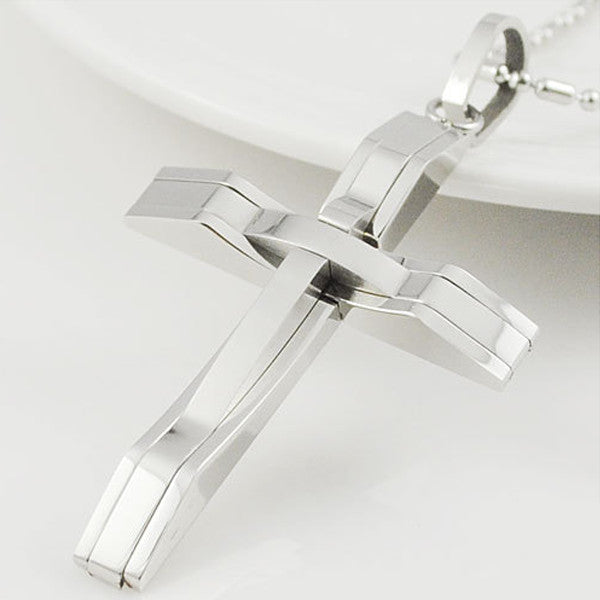 Men's Steel Cross Pendant