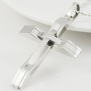 Men's Steel Cross Pendant