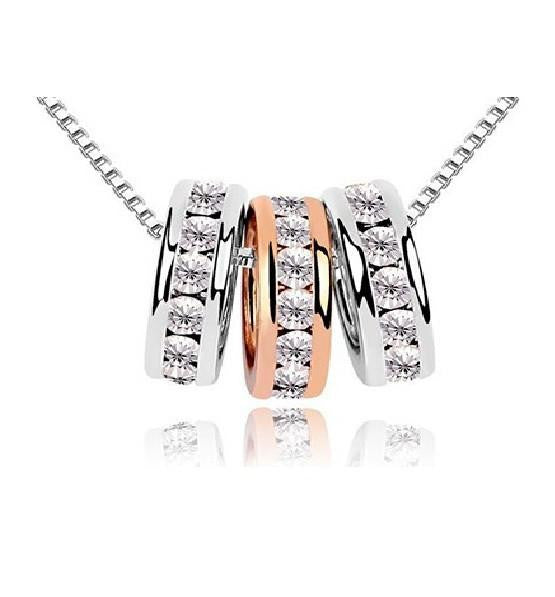 Trois Hoop Silver & Rose Gold Pendant