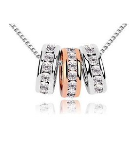 Trois Hoop Silver & Rose Gold Pendant