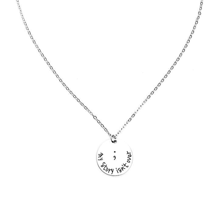 Semicolon Inspirational Charm Pendant