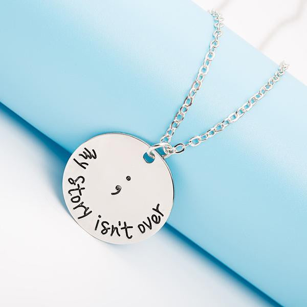 Semicolon Inspirational Charm Pendant