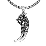 Mens Stainless Steel Dragon Tooth Necklace