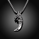Mens Stainless Steel Dragon Tooth Necklace