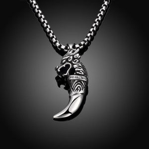 Mens Stainless Steel Dragon Tooth Necklace