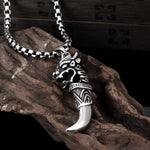 Mens Stainless Steel Dragon Tooth Necklace
