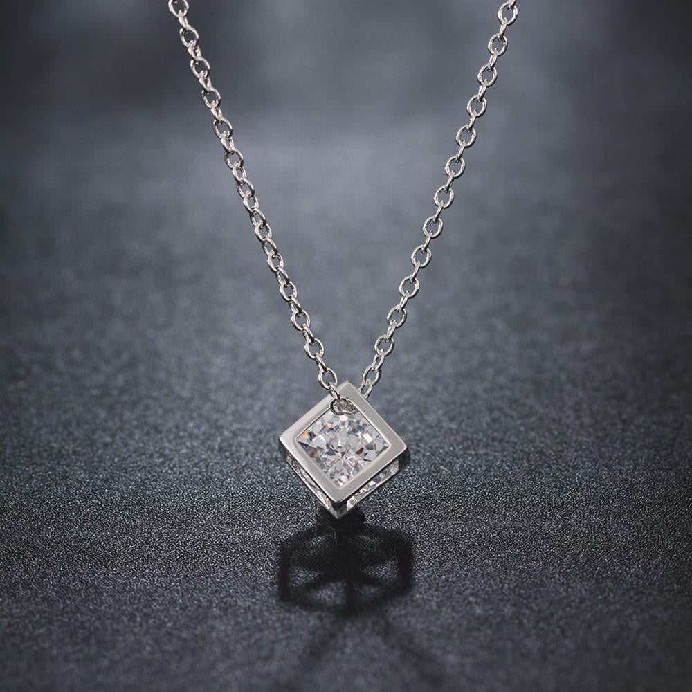 Swarovski Crystal White Topaz Necklace in 18K White Gold Plated