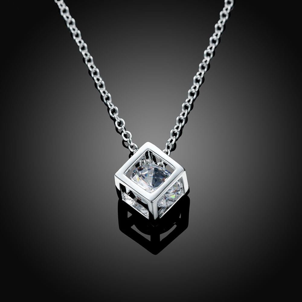 Swarovski Crystal White Topaz Necklace in 18K White Gold Plated