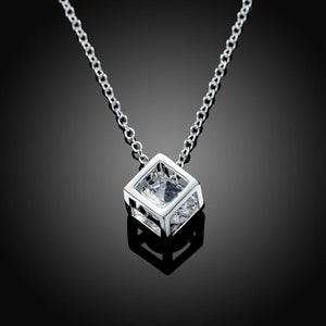 Swarovski Crystal White Topaz Necklace in 18K White Gold Plated