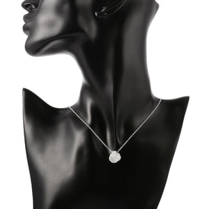 Mesh Ball Knot Necklace in 18K White Gold Plated