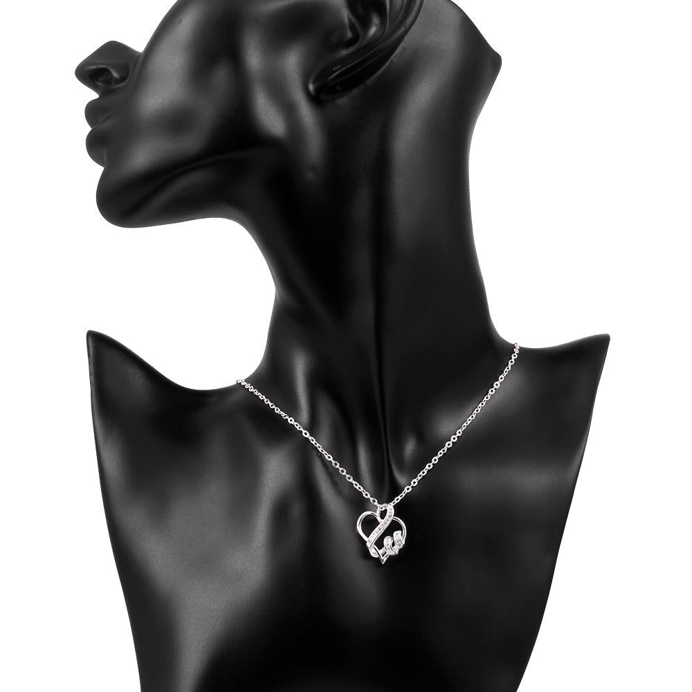 Swarovski Crystal I LOVE YOU Necklace in 18K White Gold Plated