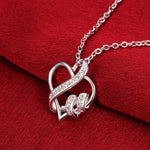 Swarovski Crystal I LOVE YOU Necklace in 18K White Gold Plated