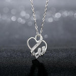 Swarovski Crystal I LOVE YOU Necklace in 18K White Gold Plated