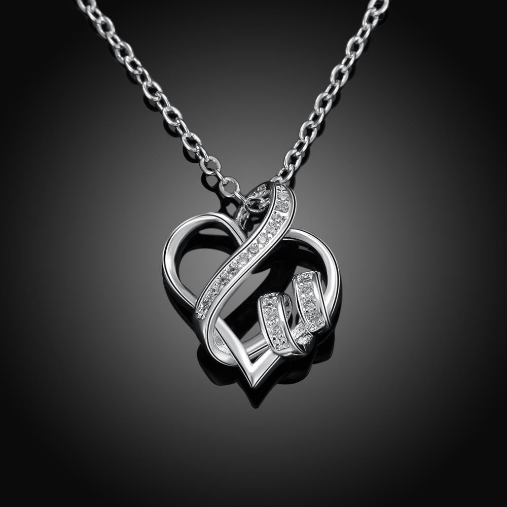 Swarovski Crystal I LOVE YOU Necklace in 18K White Gold Plated