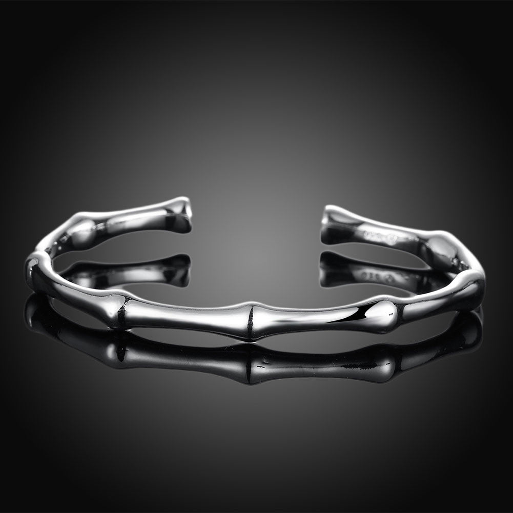 Sterling Silver Bamboo Bangle with Gift Box