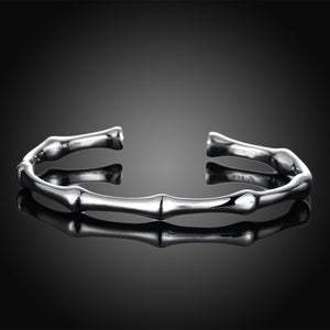 Sterling Silver Bamboo Bangle with Gift Box
