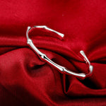 Sterling Silver Bamboo Bangle with Gift Box