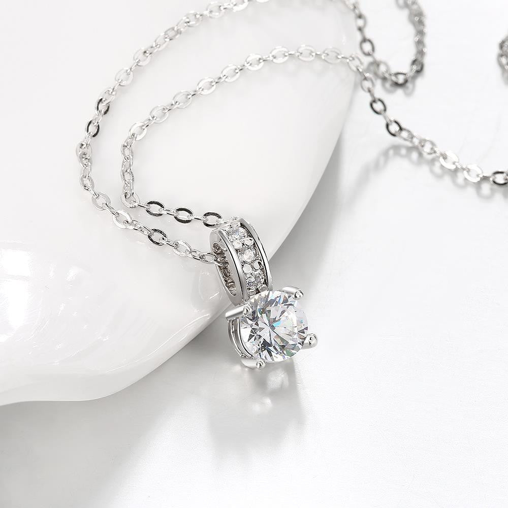 Swarovski Crystal 18K White Gold Plated Diamond Simulated Necklace