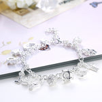 Swarovski Crystal Charms Bracelet in 18K White Gold Plated