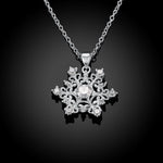 Swarovski Crystal Snowflake Necklace in 18K White Gold Plated