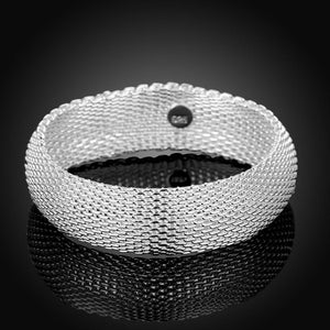 Mesh Bangle in 18K White Gold Plated
