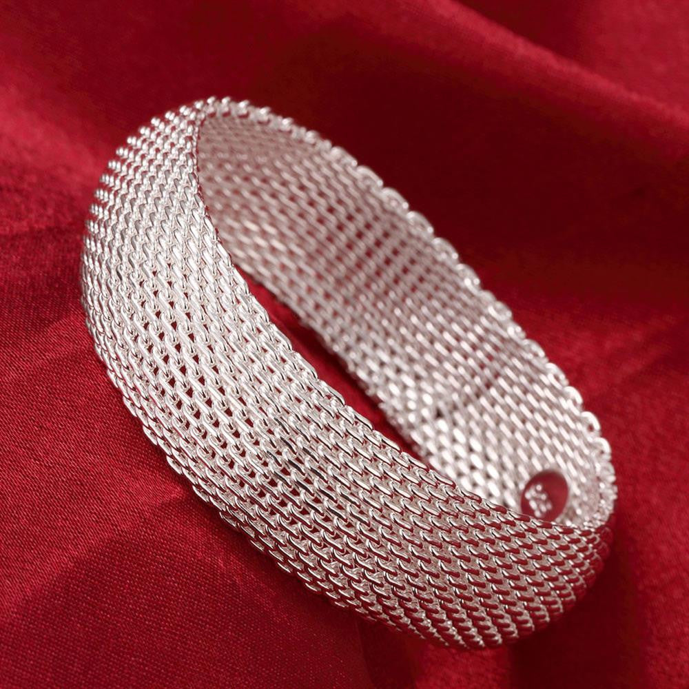 Mesh Bangle in 18K White Gold Plated