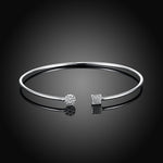 Swarovski Crystal Geo Adjustable Bangle in 18K White Gold Plated