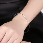 Swarovski Crystal Geo Adjustable Bangle in 18K White Gold Plated