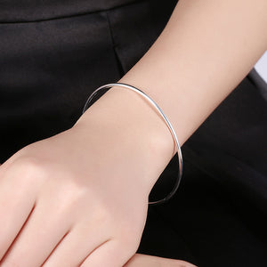 Swarovski Crystal Geo Adjustable Bangle in 18K White Gold Plated
