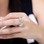 Pave in Swarovski Crystals Adjustable Ring in White Gold