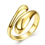 Gold Plated Adjustable Matrix Cut Ring