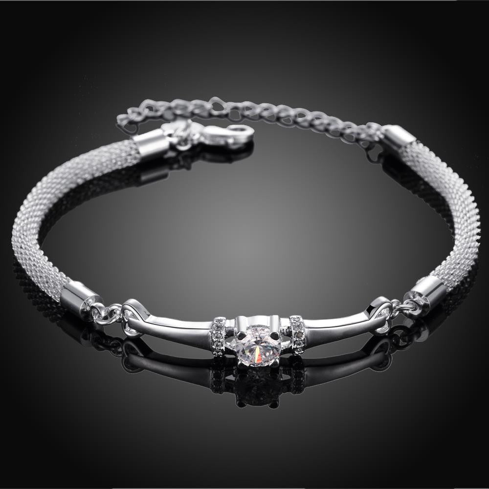 Swarovski Crystal Mesh Bracelet in 18K White Gold Plated