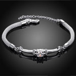 Swarovski Crystal Mesh Bracelet in 18K White Gold Plated
