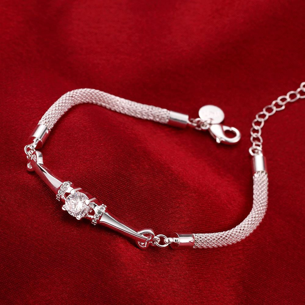 Swarovski Crystal Mesh Bracelet in 18K White Gold Plated