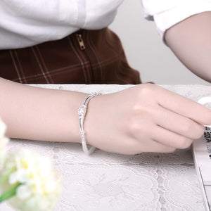 Swarovski Crystal Mesh Bracelet in 18K White Gold Plated