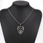 Double Dragon Emblem Stainless Steel Necklace