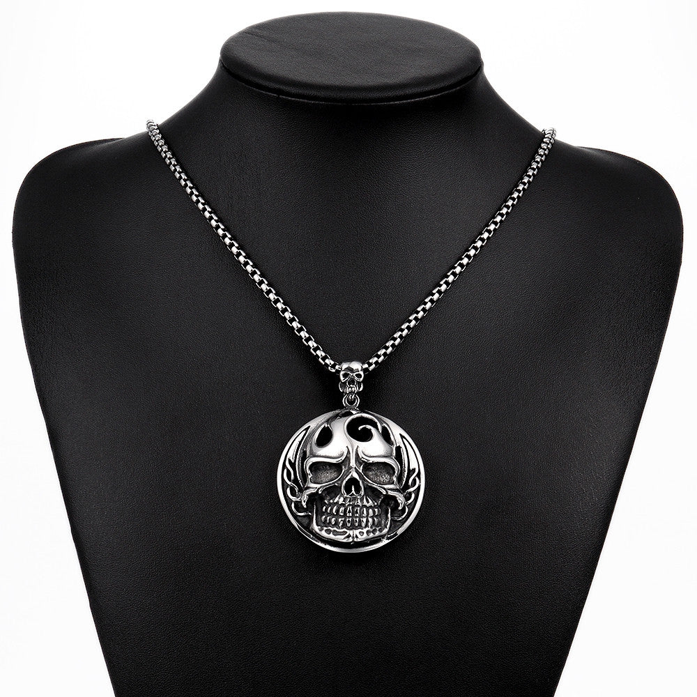 Thick Skull Emblem Stainless Steel Necklace