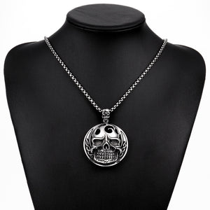 Thick Skull Emblem Stainless Steel Necklace
