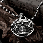 Thick Skull Emblem Stainless Steel Necklace